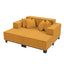 Modern Sofa Couch Sofa Bed Upholstered Sofa Chaise Lounge with 4 Pillows for Living Room, Orange