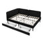Black Velvet Upholstered Platform Bed Frame with 2 Storage Drawers and Adjustable Sofa Bed, Full Size