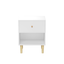 23.22''H White MDF Wooden Nightstand with One Drawer and One Shelf for Kids and Adults