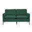TS Nordic Retro Green Leather Upholstered Sofa Loveseat, Casual Living Room Balcony Bedroom Single Chair with Overstuffed Pillows