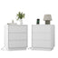 (Set of 2)End Table with Fast USB C Charging Station, Sofa Side Table with 3Drawers, Large Storage Modern Wood Storage Cabinet for Living Room,Bedroom,Office, White