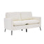 TS Cat Paw Leather Upholstered Loveseat, Nordic Retro Light Luxury Cream White Sofa Chair for Living Room Balcony Bedroom, Soft Fabric with Sturdy Frame