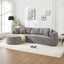 109 Inch Cloud Sectional Couch, Boneless Sofa for Living Room, Corduroy Modular Couch with L Shape Chaise, Modern Compressed Sofa in a Box, Memory Foam Filling (LIGHT GREY)