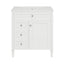 Modern White Bathroom Vanity with Ceramic Top Sink, 30'' Storage Cabinet with 2 Drawers and Tip-out Drawer, MDF+Solid Wood Construction