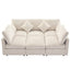 Beige Sectional Sofa Modular U-shaped with Ottoman & USB Ports, Chenille Fabric, 86.6'