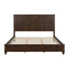 Walnut Solid Wood King Platform Bed Frame with Tall Headboard, No Box Spring Needed, Crafted from Rubber Wood and Plywood