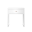 Modern White Nightstand with Drawer, Minimalist Bedside Table in White Finish, Engineered Wood with Wood Knob, Compact End Table for Bedroom or Small Space, Easy Assembly
