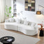 111' 4 Seater Couch for Living Room, Boneless Couch with 4 Pillows,Upholstered Floor Sofa