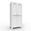 61'' 2 Shapely Doors Cabinet, Metal Storage Cabinet with Doors and Adjustable Shelves, for Bedroom, Living Room-White