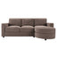 Modern Brown Chenille L-Shaped Sectional Sofa with Curved Chaise, USB Ports, and Storage Pockets, 84.6' Long