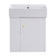 Modern Floating Bathroom Vanity with Ceramic Basin, Left Side Storage, White, 21.6 inches