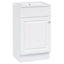 White 18' Bathroom Vanity with Sink, MDF & Ceramic, Adjustable Shelf, 18'L x 16'W x 32'H