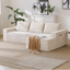 96.9''Cloud Sectional Couch with L-Shaped Chaise,Modern Modular Sofa with Deep Seat, Upholstered Couches for Living Room Bedroom,No Assembly Required,(Corduroy Fabric),White,Right