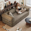 78.8' Compression Sofa,Convertible Floor Sofa Bed-with Pillow Back Support Armrest,Comfy Futon Couch Sleeper Bed,Loveseats Boneless Modular Sectional Sofa,Corduroy fabric,for Living Room,Bedroom,Camel