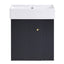 Modern Floating Bathroom Vanity with Ceramic Basin and Right Side Storage, Black, 21.6 Inches