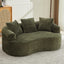 Curved Loveseat, Small Chenille Sofa with 3 Pillows, Deep Seat Couch for Apartment, Living Room, No Assembly Needed