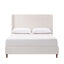 Harper Tall Headboard Upholstered Bed Frame in Cream White Chenille with 54' Height, Wooden Slats Base, Walnut Effect Feet, California King Size