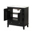 30' Bathroom Vanity with Sink Combo, Multi-functional Bathroom Cabinet with Doors and Drawer, Solid Wood and MDF Board, Black