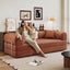 78.8' Compression Sofa,Convertible Floor Sofa Bed-with Pillow Back Support Armrest,Comfy Futon Couch Sleeper Bed,Loveseats Boneless Modular Sectional Sofa,Corduroy fabric,for Living Room,Bedroom,Brown
