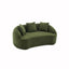 LY-049S Curved Modern Boneless Sofa Loveseat, Backrest Upgrade, 2-Seater Green Chenille Compression Couch with 3 Pillows, Minimalist Modular Couches for Living Room, Office, Apartment, Guest Room