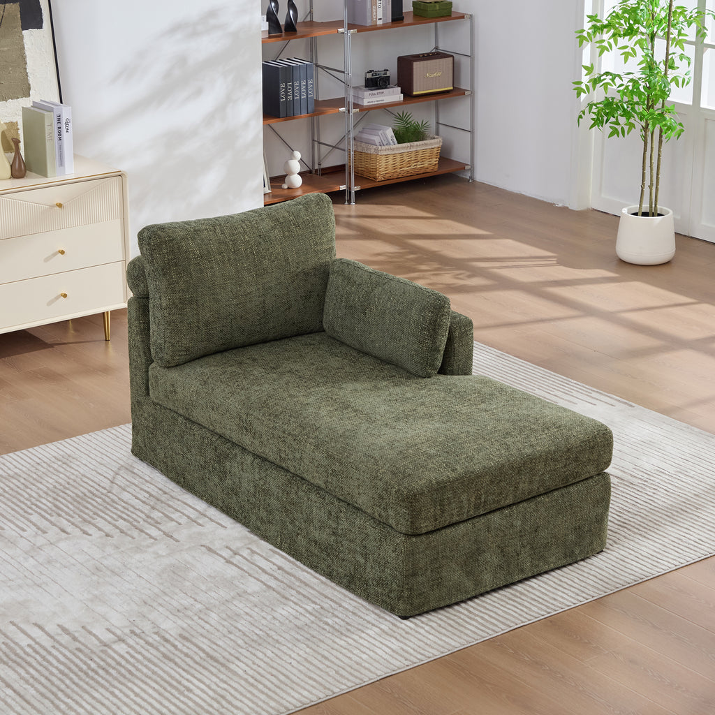 31.69' Wide Modular Sofa Bed With Cushions, Upholstered In Soft Chenille Fabric, Sturdy Metal Legs, Strong Load-Bearing Capacity, Suitable For Living Rooms, Bedrooms, And Apartments.Green-R