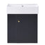Modern Floating Bathroom Vanity with Ceramic Basin and Left Side Storage - Black, MDF, 21.6 inches
