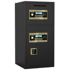 Black Double Door Digital Keypad Safe Cabinet, 13.77"L × 13.77"W × 25.59"H