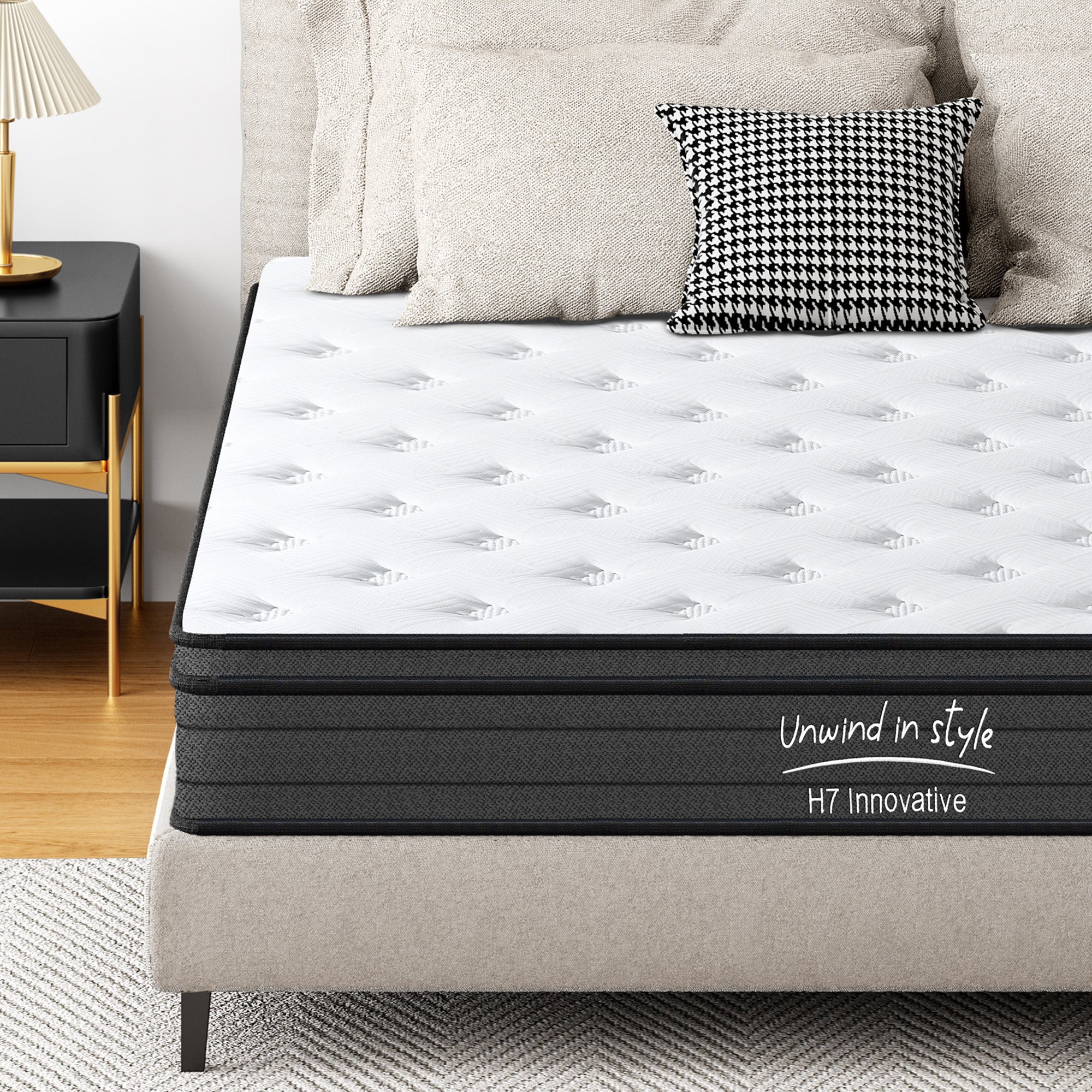Queen Size Mattress,12 Inch Hybrid Mattress, Individually Pocketed Innerspring, Medium Firm Secondary image