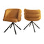Modern Orange Upholstered Swivel Desk Chairs Set of 2 with Metal Base, Chenille Fabric, for Home Office, Dining Room, Bedroom, Study, Vanity - 270° Swivel, 300 lbs Capacity