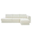 L-shaped Modular Sofa 113' with Double Layer Cushions in Beige Chenille Fabric, Modern Living Room Corner Couch