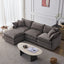 105' Modular Sectional Couch,Upholstered Soft Chenille Fabric Sofa,3 Seater with Ottoman L Shape Sofa Grey