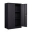 Black Metal Storage Cabinet with Locking Doors and Adjustable Shelf, Folding Filing Locker for Home Office, School, Garage, Steel Construction, 13.78 x 25.60 x 41.97 Inches