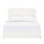 Liv Patented 2-Drawers Storage Bed Queen Size Ivory Boucle Upholstered Platform Bed with Curved Stitched Tufted Headboard