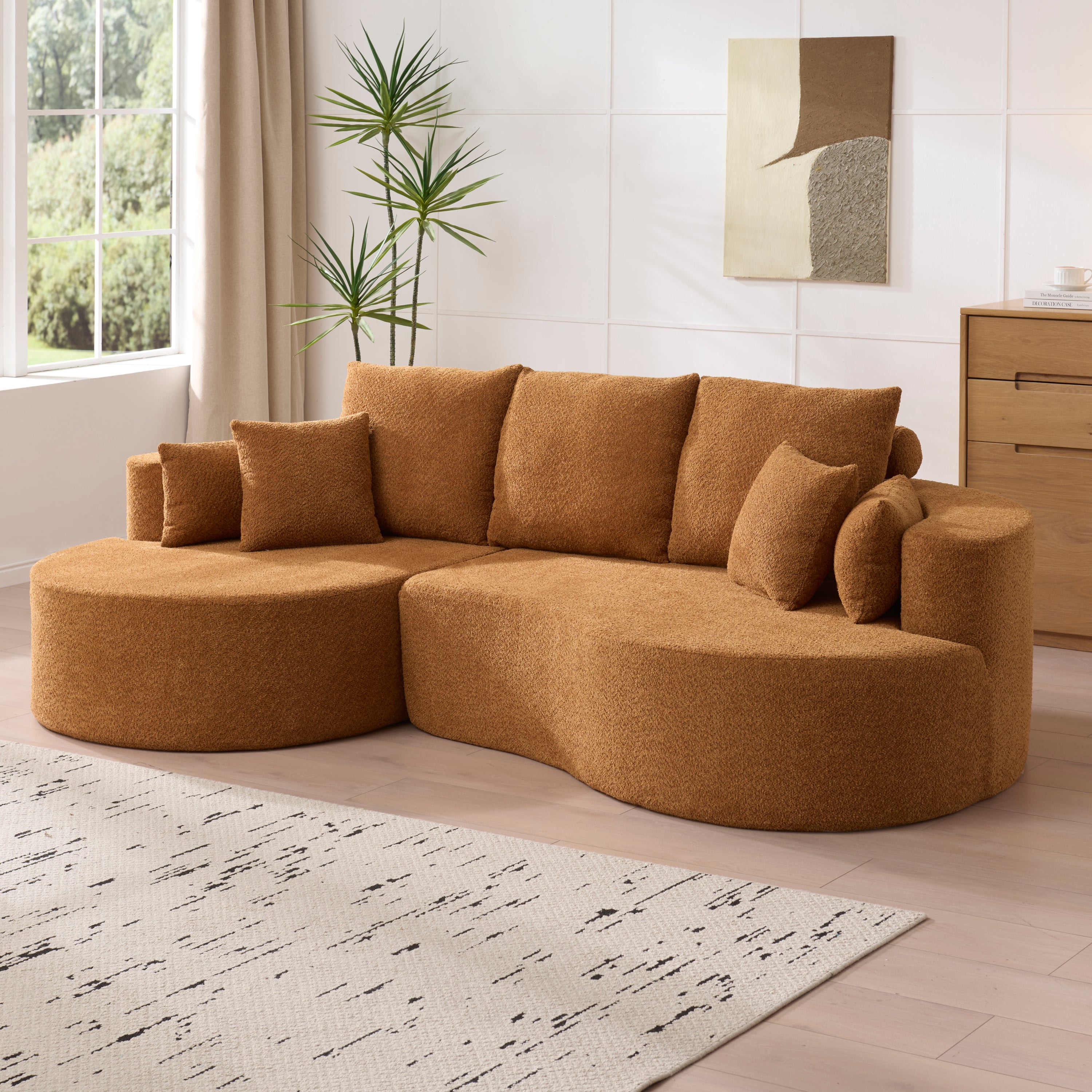 106 in. 2 - Piece Fabric Cloud Curved Sectional Boucle Sofa,CHAISE LOUNGE, NOMAD Secondary image