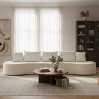 138.6' Modern Curved Modular Sectional Sofa with High-Density Fully Compressed Sponge, 2-Piece Set, Fully Assembled Left/Right Hand Facing, Perfect for Living Room, Lounge