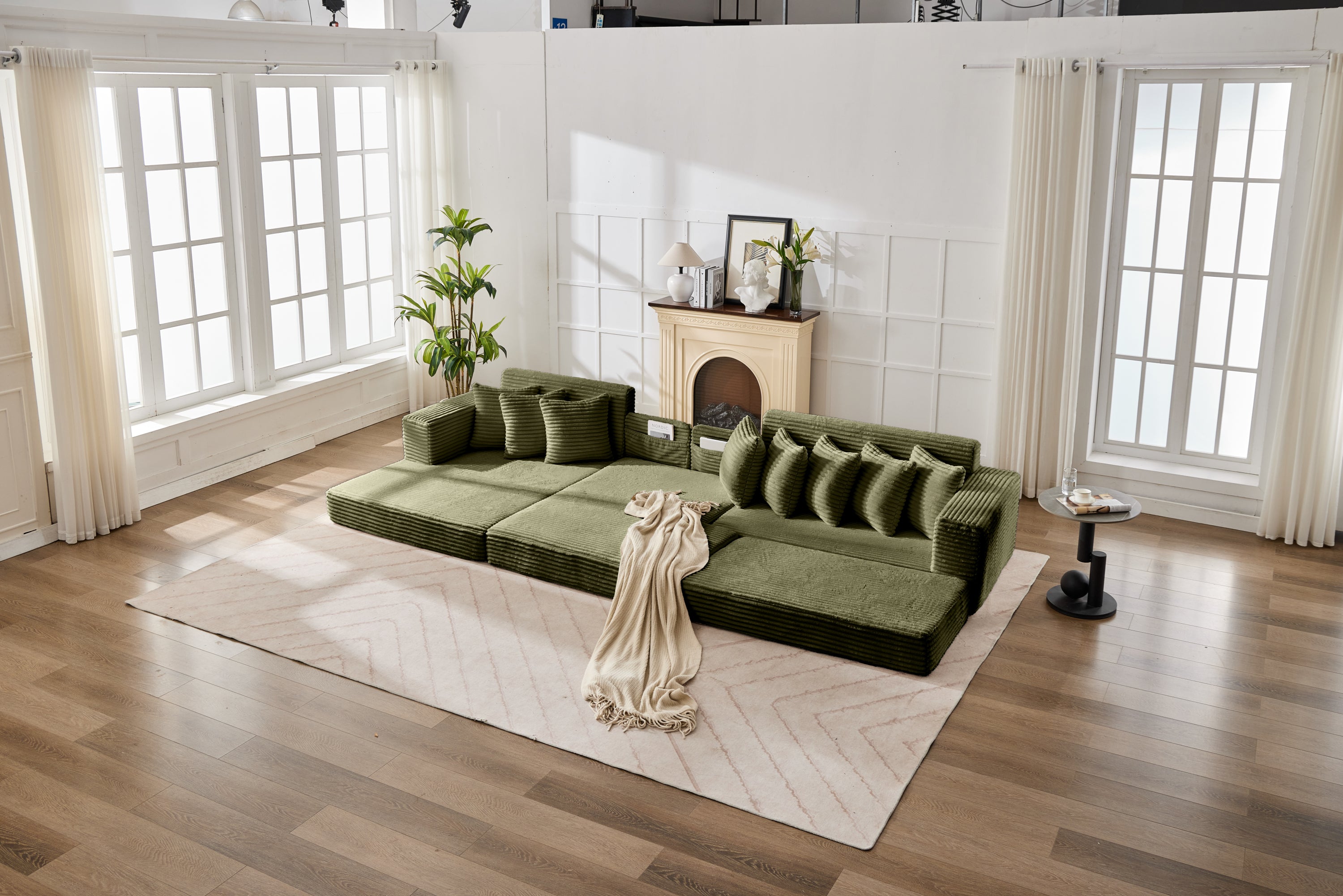 Convertible Floor Sofa Bed, Foldable Mattress Cloud Couch for Space Saving, Corduroy Compressed Sleeper Sofa Bed, Multi-Functional Folding Bed Couch for Living Room, Small Apartment