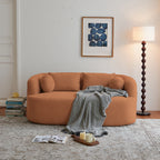 Sofa-in-a-Box, Memory Foam 2-Seater Couch, No Installation & Easy to Transport, Deep Seat Modern Sofa with chenille Fabric, Couch for Living Room, Bedroom, Apartment, Home Office,Orange