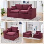 UNITED WE WIN Modular Sectional Sofa Cloud Couch,Comfy Cloud Modern Sofa,2 Seater with Cushion Covers Removable Furniture for Living Room Bedroom Apartments Dorms,No Assembly Required
