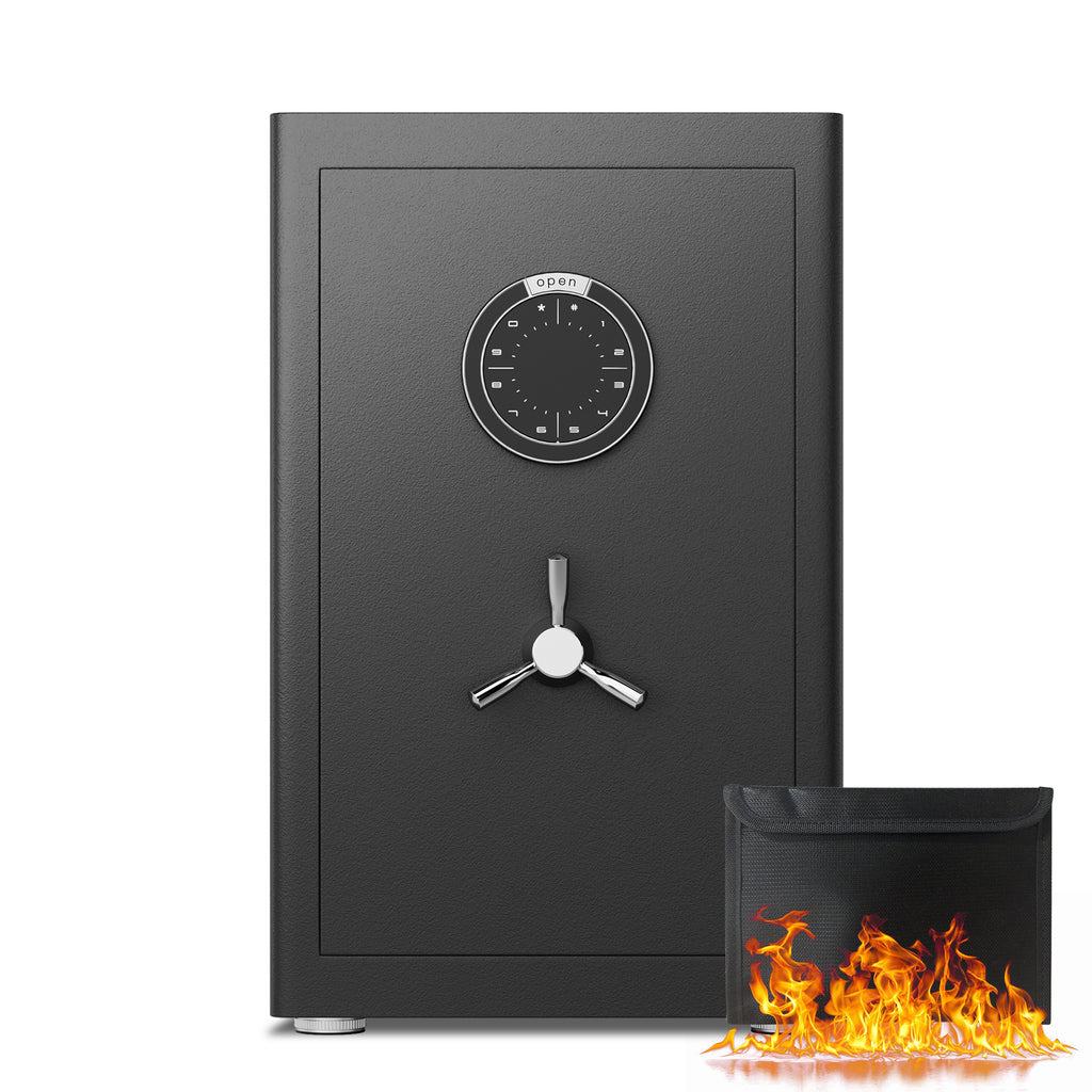 Black Triple Access Security Safe Cabinet, 14.96"L × 12.99"W × 23.62"H