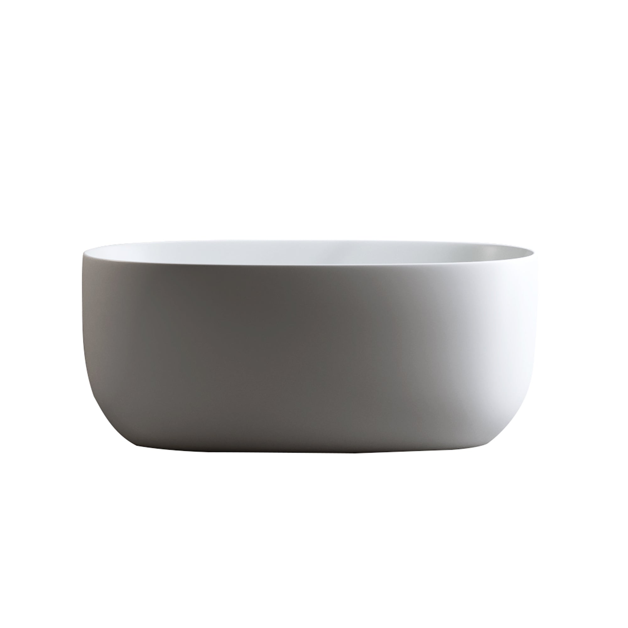 LILYA Modern Design Resin Stone Freestanding Bathtub with Pop-Up Drainage and Overflow, Matte White, 47 Inches Main image