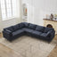 106' W Sectional L Shaped Sofa Couch Set for Living Room, Convertible Oversized 6-Seat Corner Sofa Sets with 2 Pillows, Modern Linen Sofas with Metal Legs for Living Room Apartment