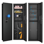 Black Biometric Fingerprint Safe Cabinet, 15.7"L × 5"W × 53"H