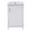 Viedo Modern Small Bathroom Vanity Cabinet with Ceramic Basin - White, Solid Wood/MDF, 20x14.5x33.3 Inches