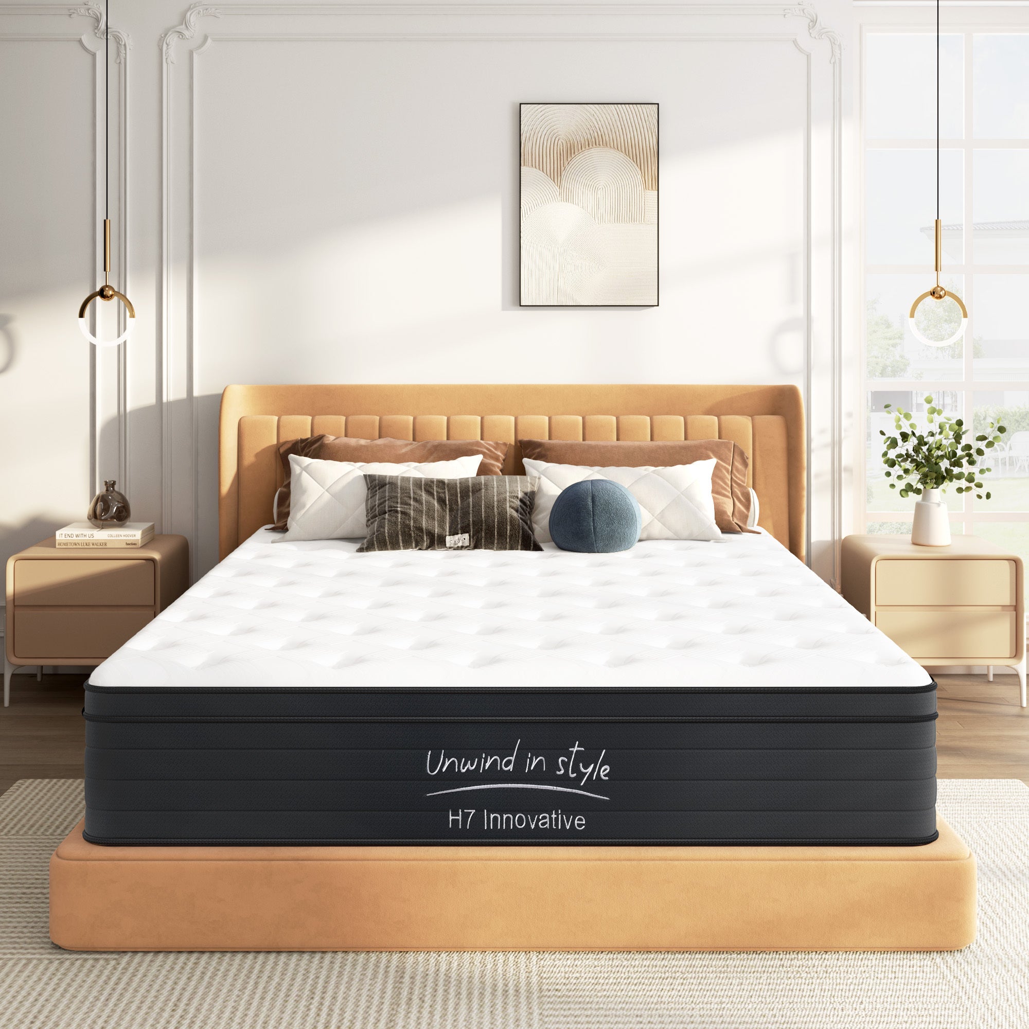 King Size Mattress,10 Inch Hybrid Mattress, Individually Pocketed Innerspring, Medium Firm Main image