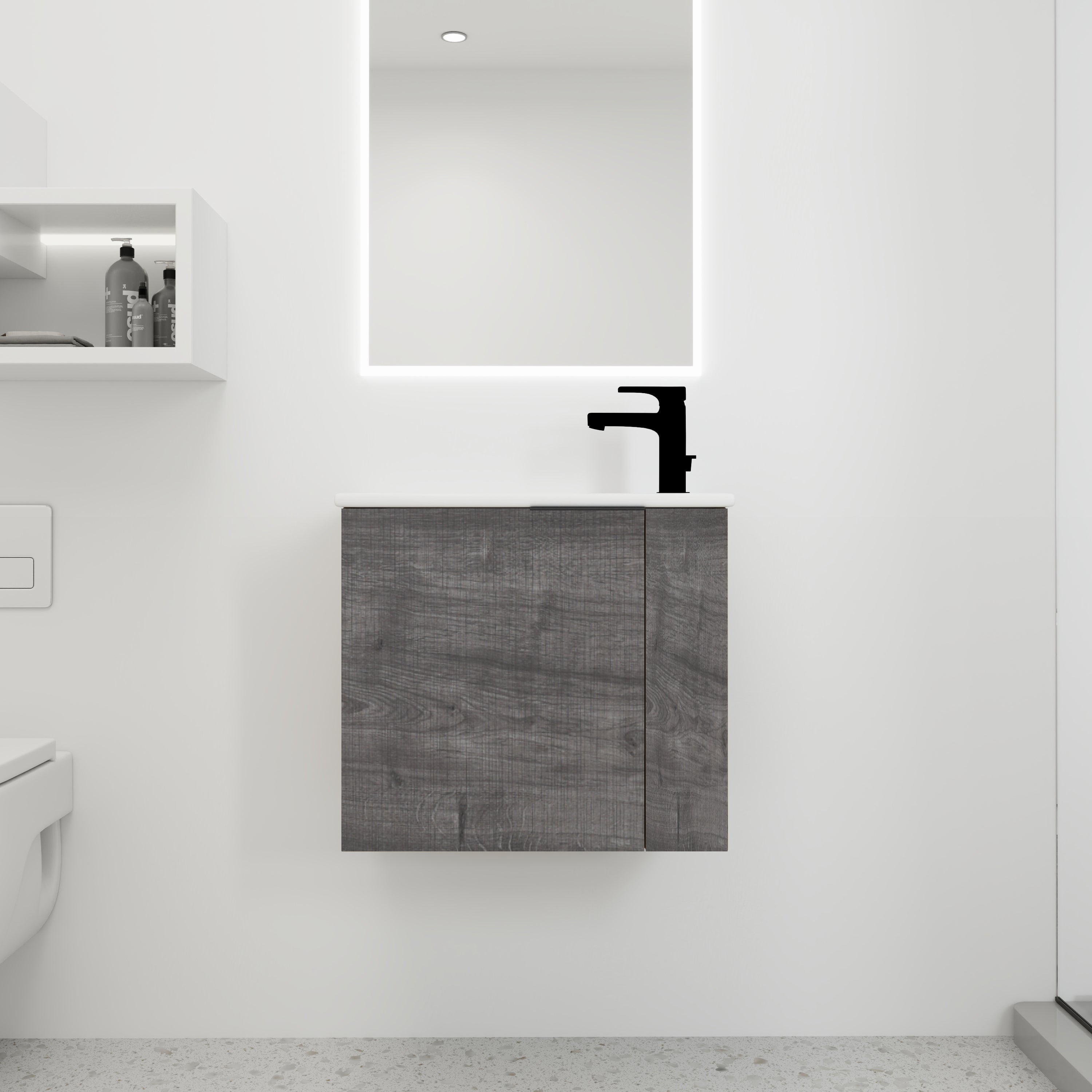 Bathroom Vanity with Sink 22 Inch for Small Bathroom,Floating Bathroom Vanity with Soft Close Door,Small Bathroom Vanity with Sink, 22x13 (KD-Packing) Secondary image