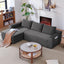 96.9' Cloud Sectional Couch with U-Shaped Chaise,Modern Modular Sofa with Deep Seat, Upholstered Couches for Living Room Bedroom,No Assembly Required,(Plush Corduroy Fabric),Grey-Blue-Left
