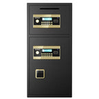 Black Double Door Digital Keypad Safe Cabinet, 15.74"L × 14.17"W × 33.46"H