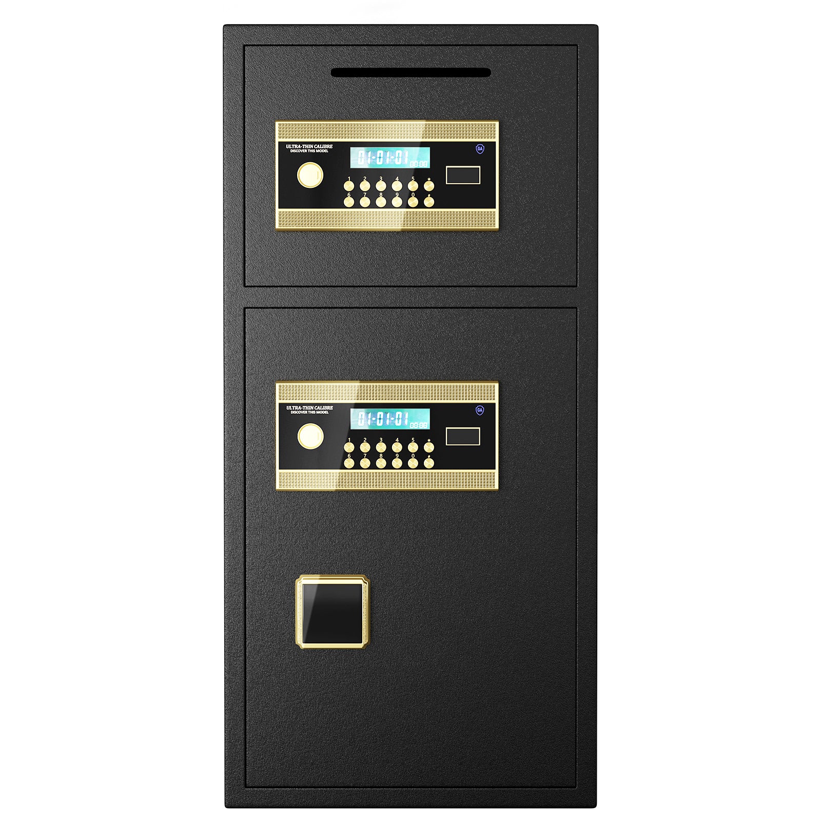 Black Double Door Digital Keypad Safe Cabinet, 15.74"L × 14.17"W × 33.46"H