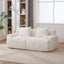 73' Modern Modular Sectional Sofa Loveseat, 2 Seater Tufted Comfy Cloud Tufted Floor Convertible Couch with 2 Pillows, Boneless Conversion Sofa for Living Room,Office, Apartment,Guestroom, Ivory