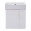 Modern Floating Bathroom Vanity with Ceramic Basin and Right Side Storage - 21.6 inch, White, MDF and Ceramic